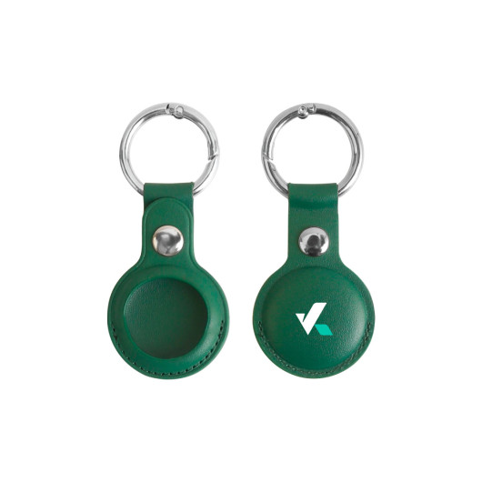 PU Leather Keyring AirTag Holders Green